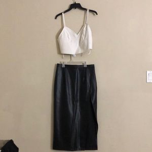 Two piece leather attire